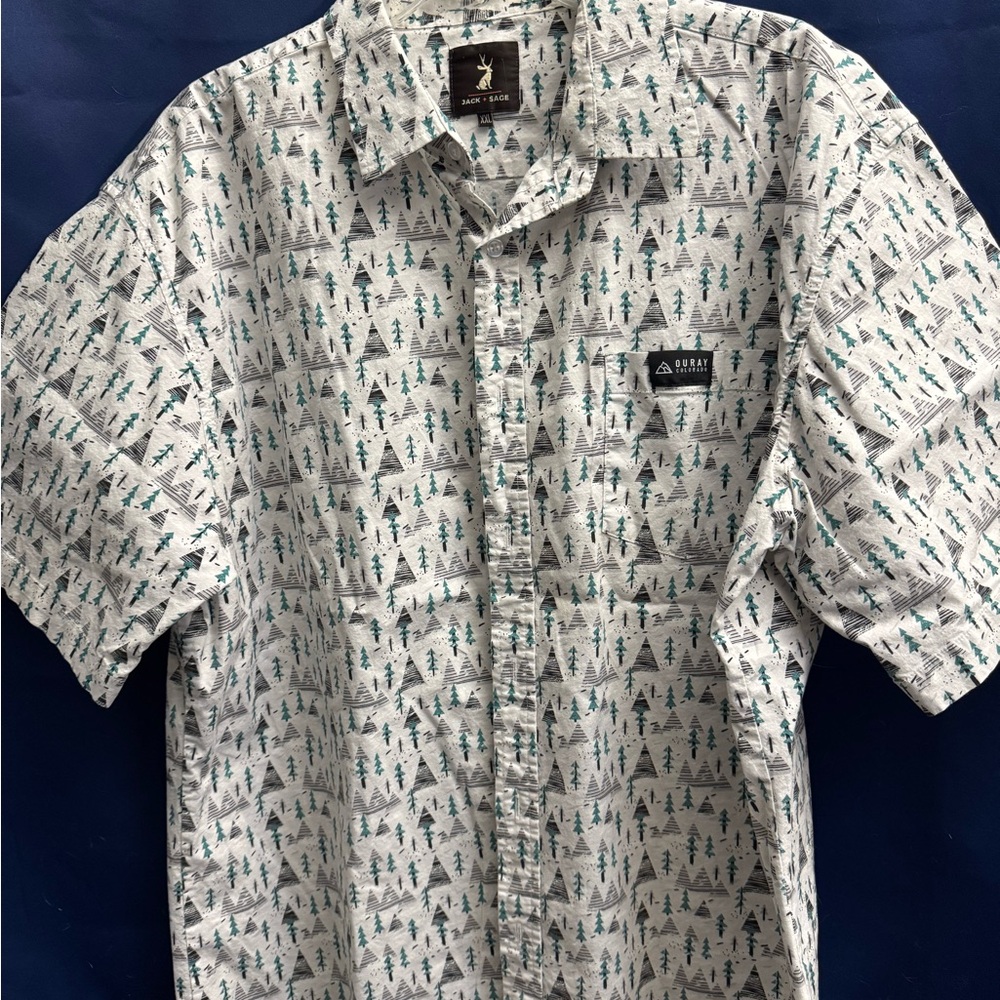 Men’s Jack + Sage Ouray Colorado Short Sleeve Button Down Size XXL